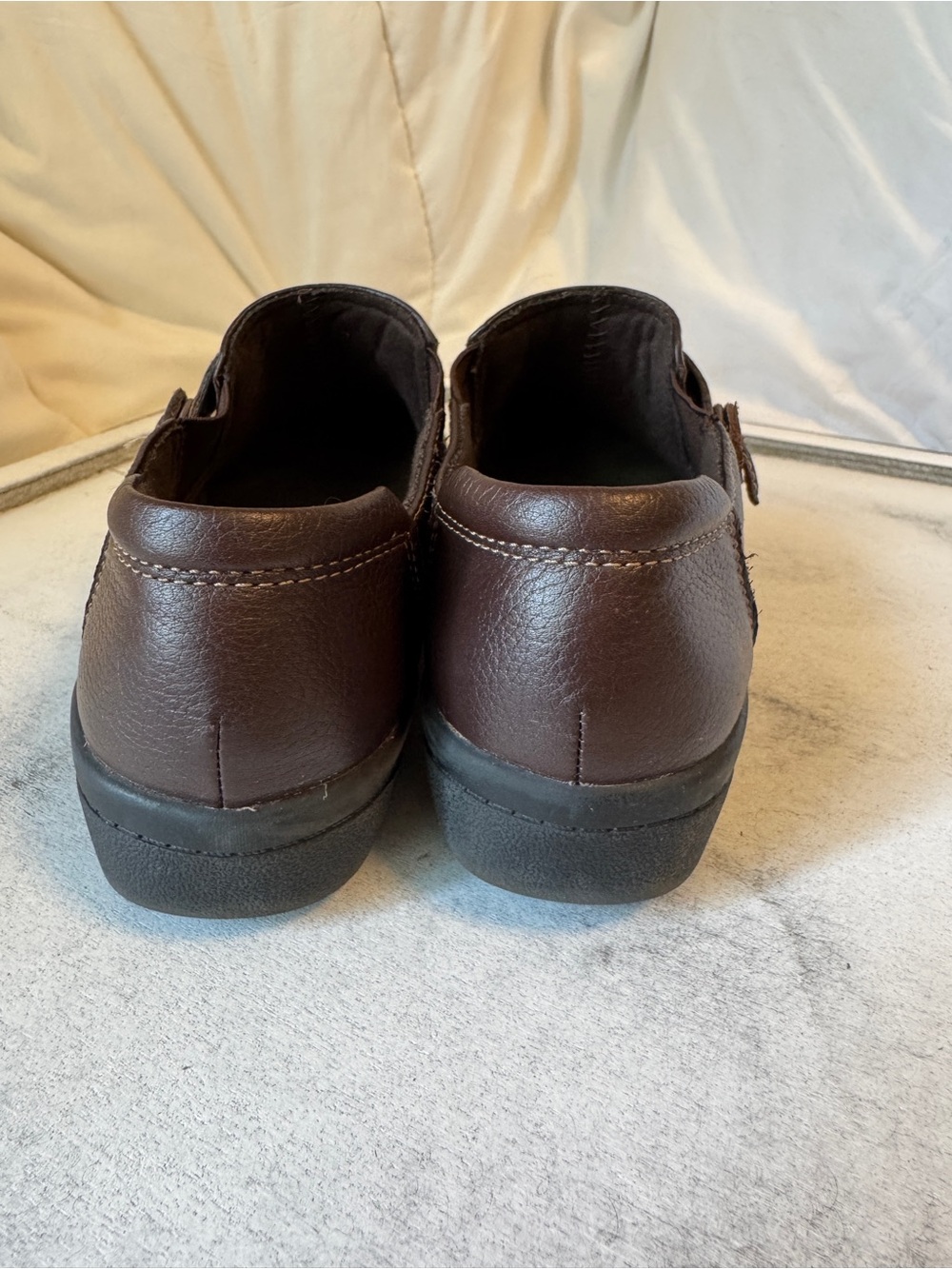 Clarks Dark Brown Slip-On Leather Loafers - Picture 5 of 8
